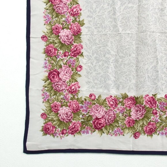 Authentic YVES SAINT LAURENT Floral scarf silk [Used] - Picture 4 of 8